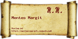 Mentes Margit névjegykártya